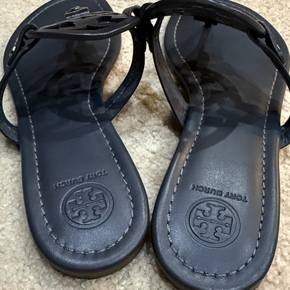 Tory Burch Dark Gray Miller Sandals - Picture 6 of 10
